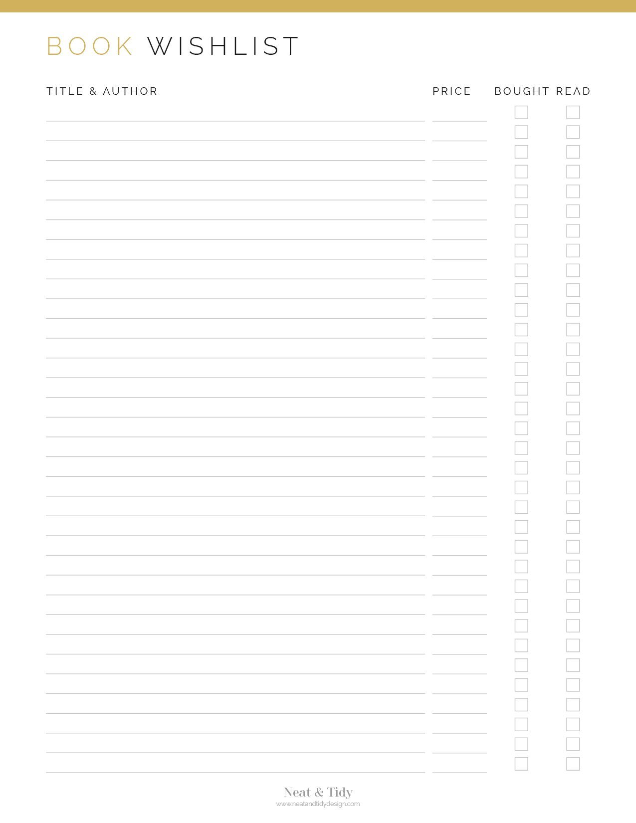 wishlist A4サイズ 本 Book Wishlist - Neat and Tidy Design